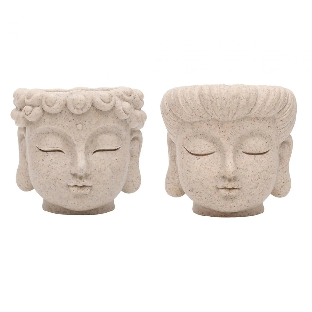 Buddha Head Flower Pot Flower Vase Decors Planters with Drainage Hole Indoor Plants Plant Containers for Kitchen Desk Garden