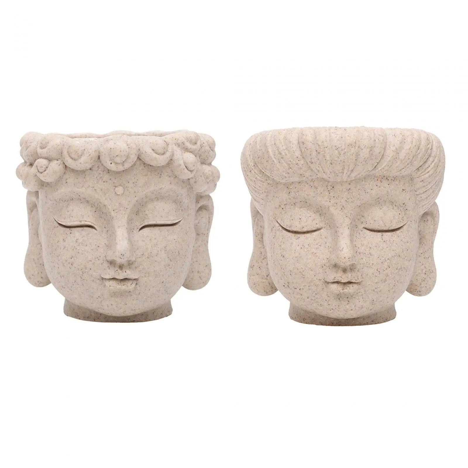 Buddha Head Flower Pot Flower Vase Decors Planters with Drainage Hole Indoor Plants Plant Containers for Kitchen Desk Garden