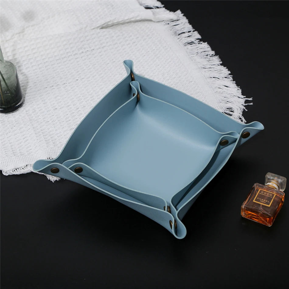 Trays Leather Personalized Desk Organizer Desktop Storage Box for Jewlery Key Cosmetics Glasses Headphone Wallet Office Home Use