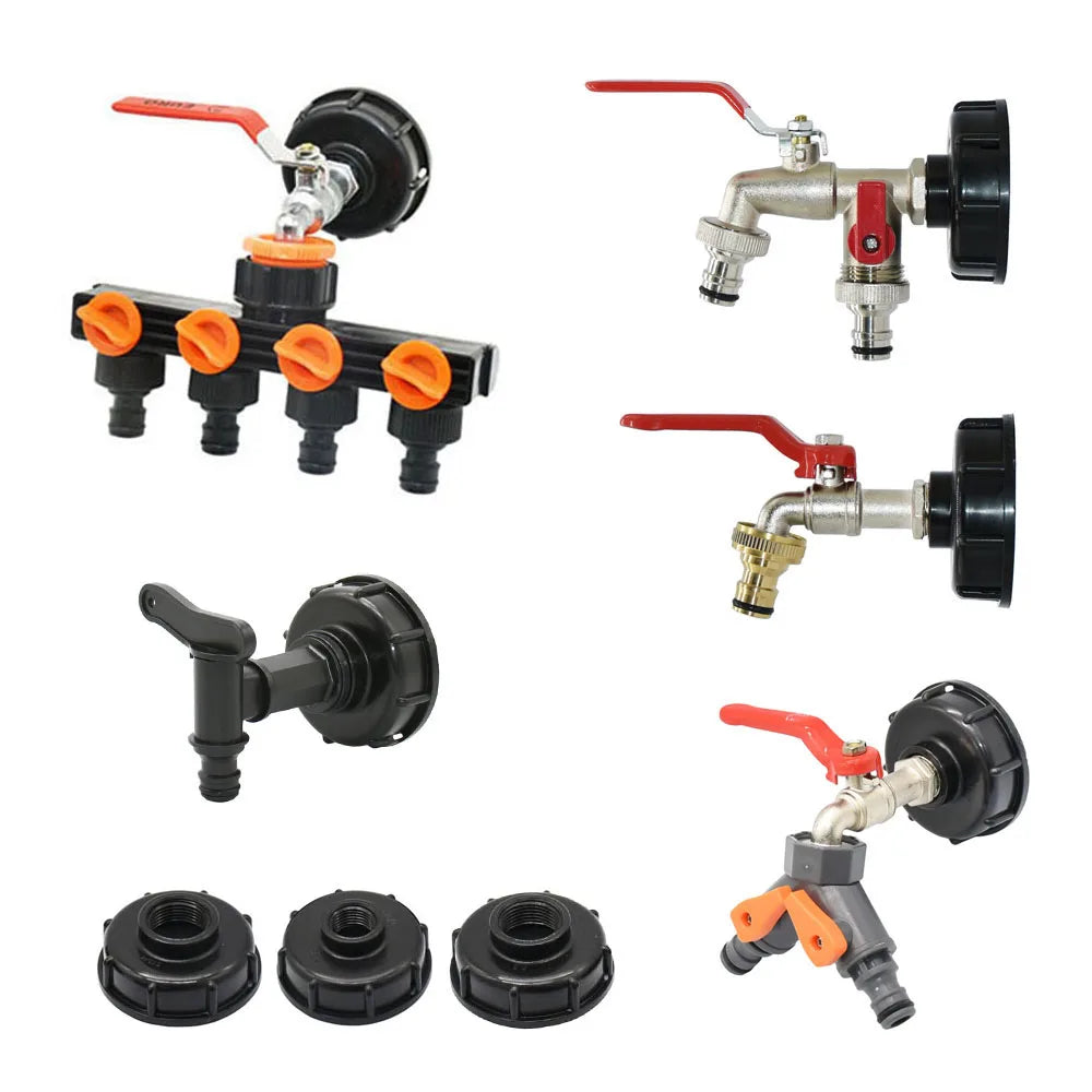 4/8/10/12/16/20/25mm Hose Barbed Mini Valve Garden Tap Barb Connectors With 1/2 3/4 Inch Thread Drip Irrigation System Fitting
