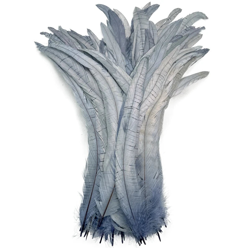Top Quality 50 Pcs Pure White Rooster Tail Feather 30-35cm 12-14inch Natural Feathers Wedding Decoration clothing accessories