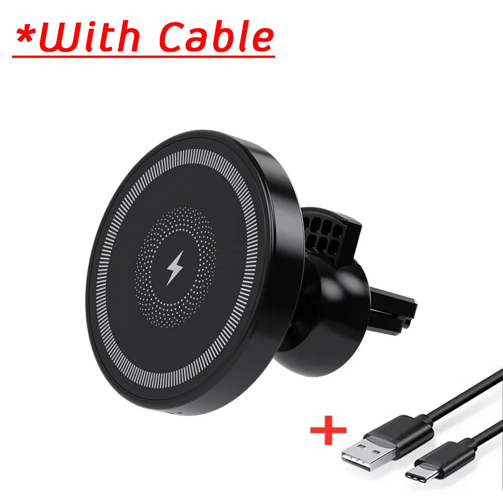 Car Magnetic Wireless Charger Air Vent Phone Holder Stand For Magsafe iPhone 17 16 15 14 13 12 Pro Max Air Outlet Fast Charging