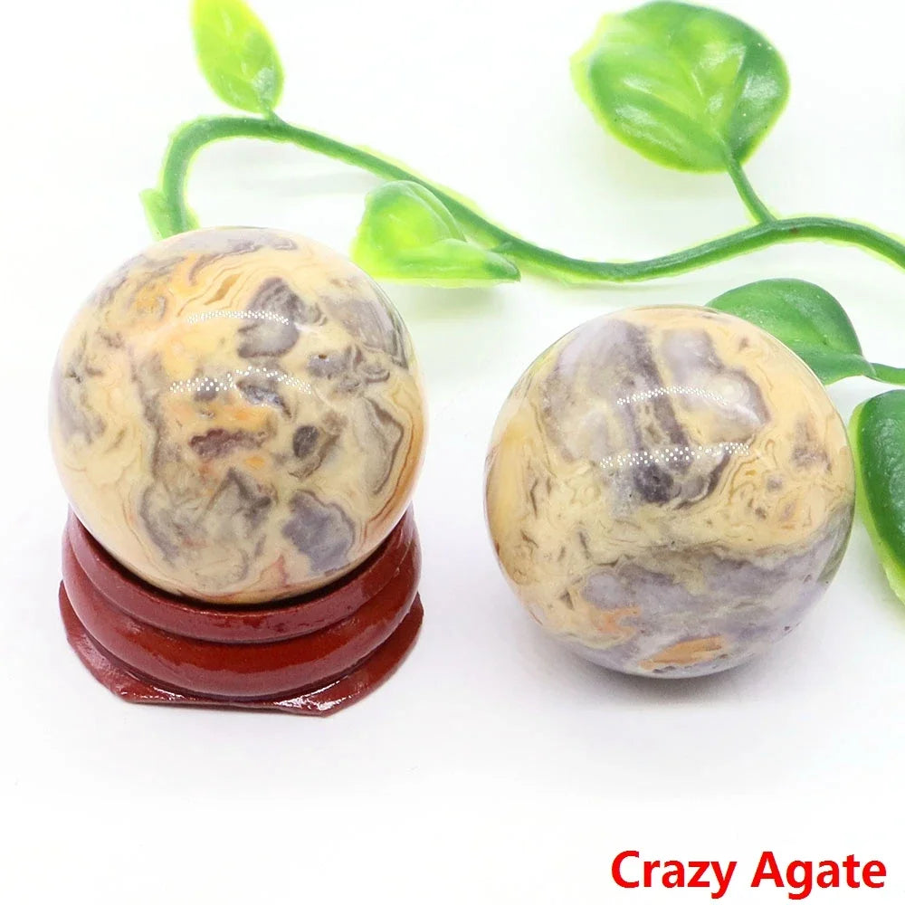 30MM Crystal Ball Natural Reiki Healing Quartz Stone Globe Energy Gemstone Fengshui Sphere Wicca Chakra Massage Home Decor Gifts