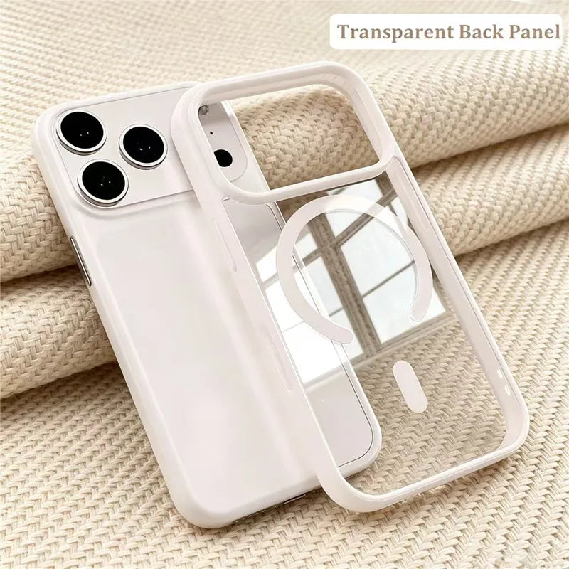 Luxury For Magsafe Magnetic Phone Case for IPhone 18 17 16 15 14 13 12 11 Pro Max Plus Wireless Charge Transparent Back Cover