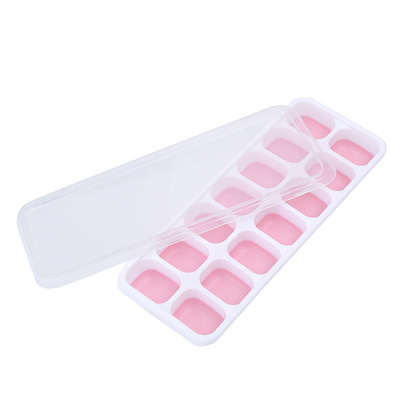 14 Grids Fruit Ice Maker with Removable Ice Cube Trays Reusable Silicone Ice cube Mold  Lids Kitchen Tools Freezer Summer Mould