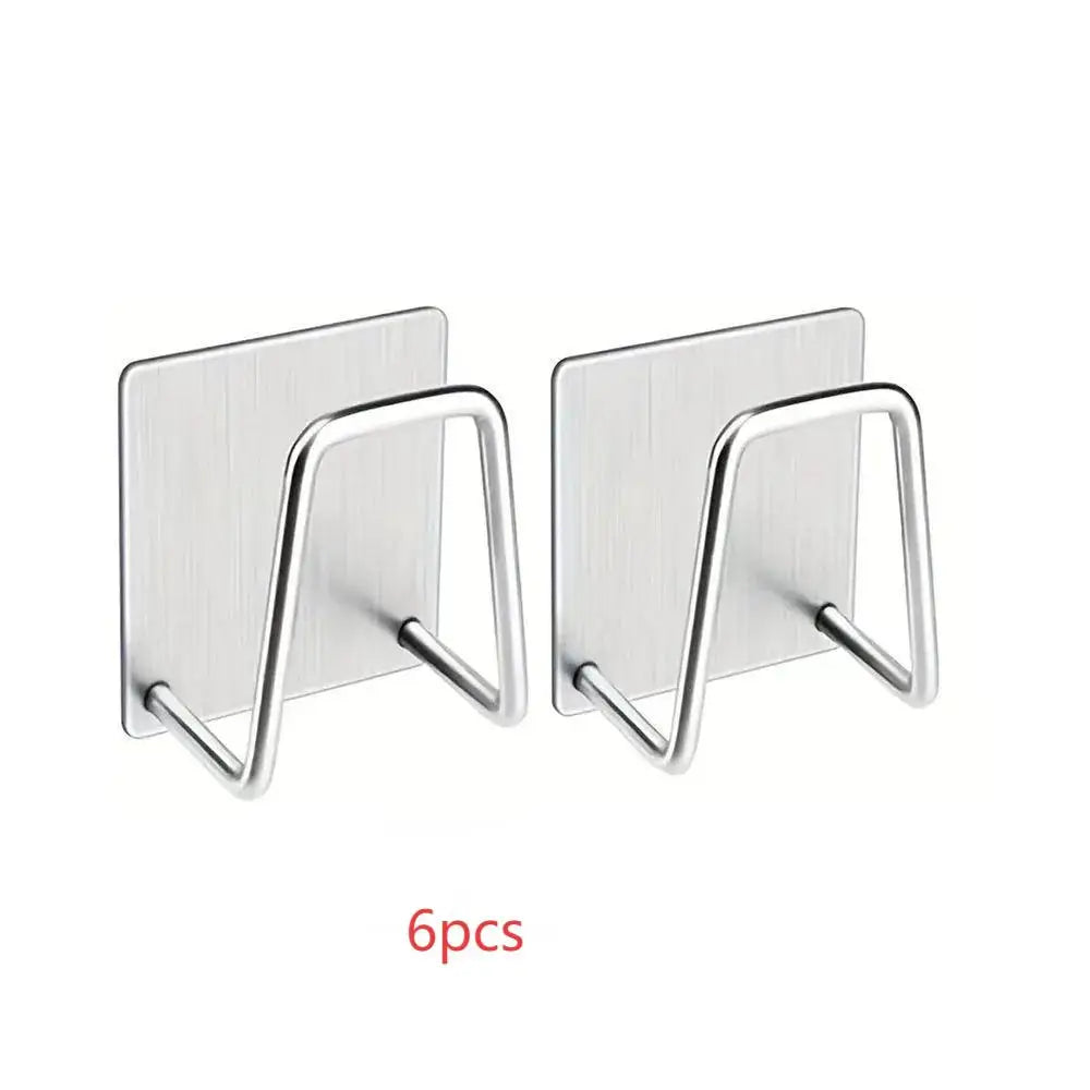 1-2Pcs Kitchen Sink Sponge Rack Drain Storage Holder Self Adhesive Stainless Steel Wire Ball Rag Brush Organizer Wall Hooks