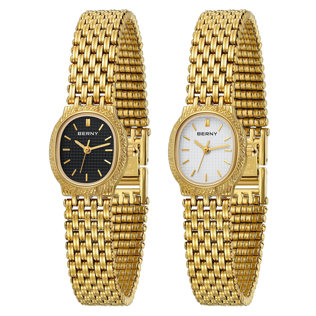 BERNY Golden Women Wristwatch Small Dial Ladies Gold Watch