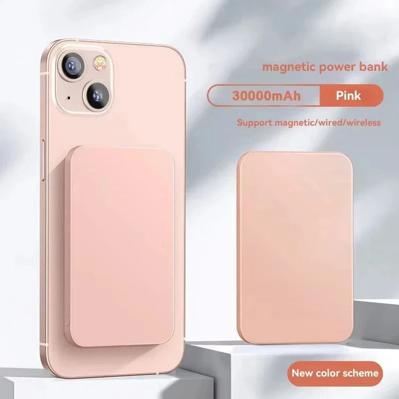 Lenovo 50000mAh Magnetic Power Bank for Magsafe Wireless Charger Fast Charging External Spare Battery For Android iPhone