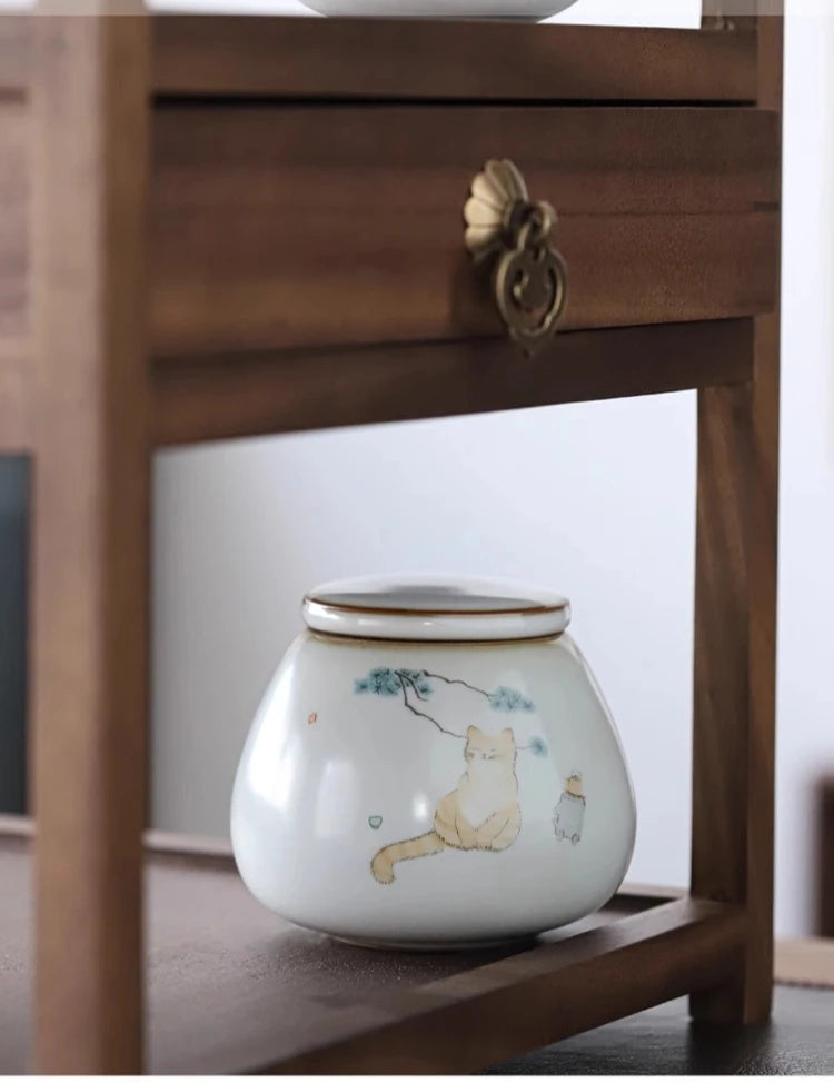 Urns for Ceramics Ashes Sealed Cremation Funeral Keepsake Human Pet Memorial Suitable Home Fireplaces Burial Ash Urn Cat