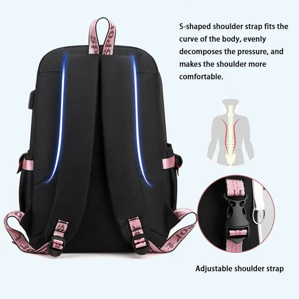 Mesuca Y2K Kawaii School Bag Backpack Cute Cartoon Girls Shoulder