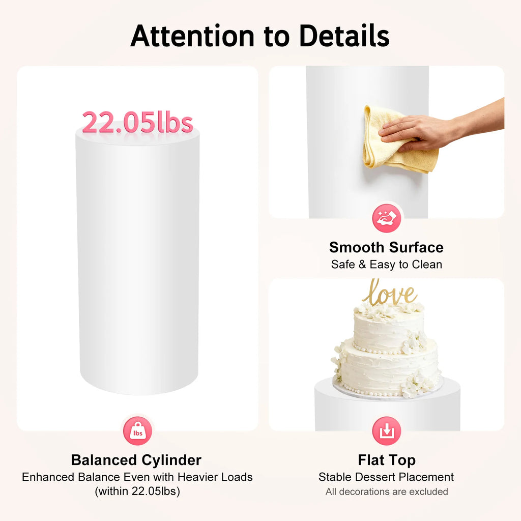 Cylinder Cake Display Stand Set Round Cylindrical Dessert Display