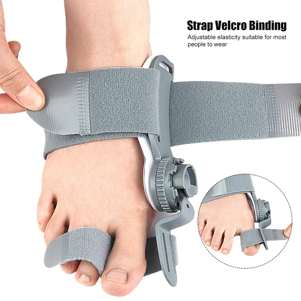 Bunion Corrector for Women & Men - Adjustable Knob Brace with Toe Separator & Anti-Slip Heel Strap, Big Toe Pain Relief (1PC)