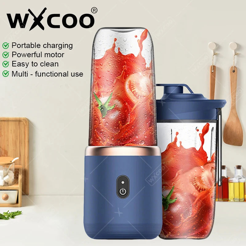 Juicer Cup Set Portable Mixer with 6 Blades Mixer Machine Automatic Smoothie Blender Lemon Orange Fruit Squeezer Travel