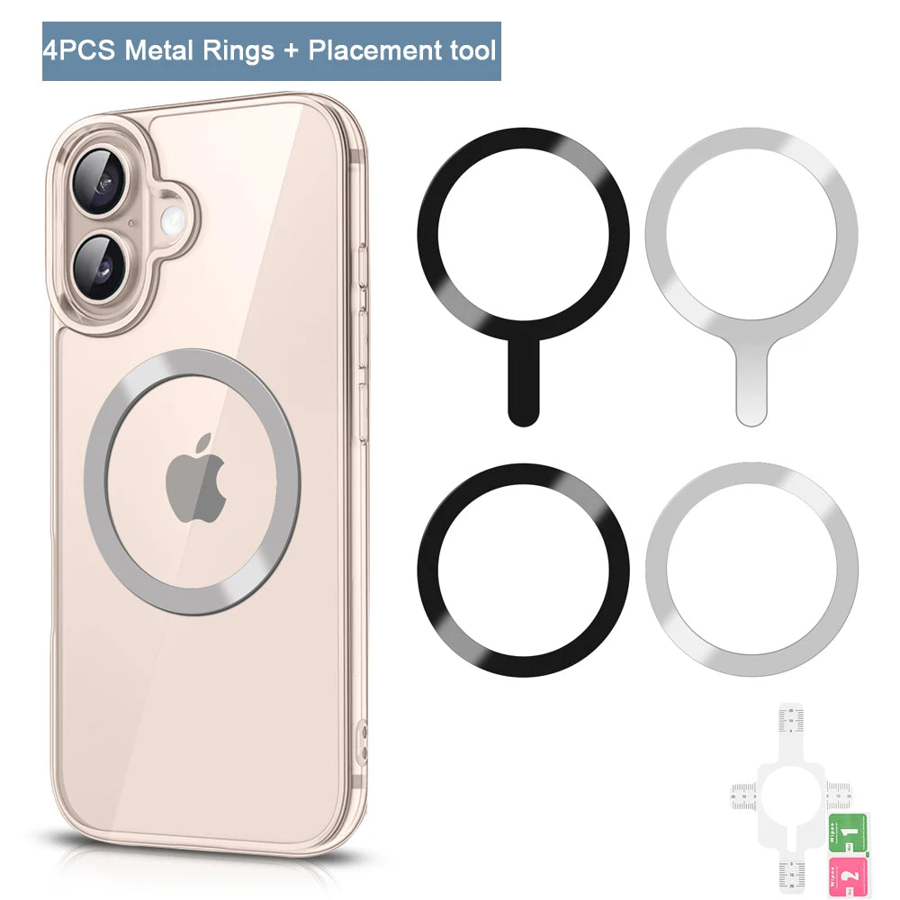 4pcs/3pcs/1pc/lot Metal Ring Plate For Magsafe Sheet Sticker iron Ring For iPhone 14 15 Magnetic Phone Holder Wireless Charger