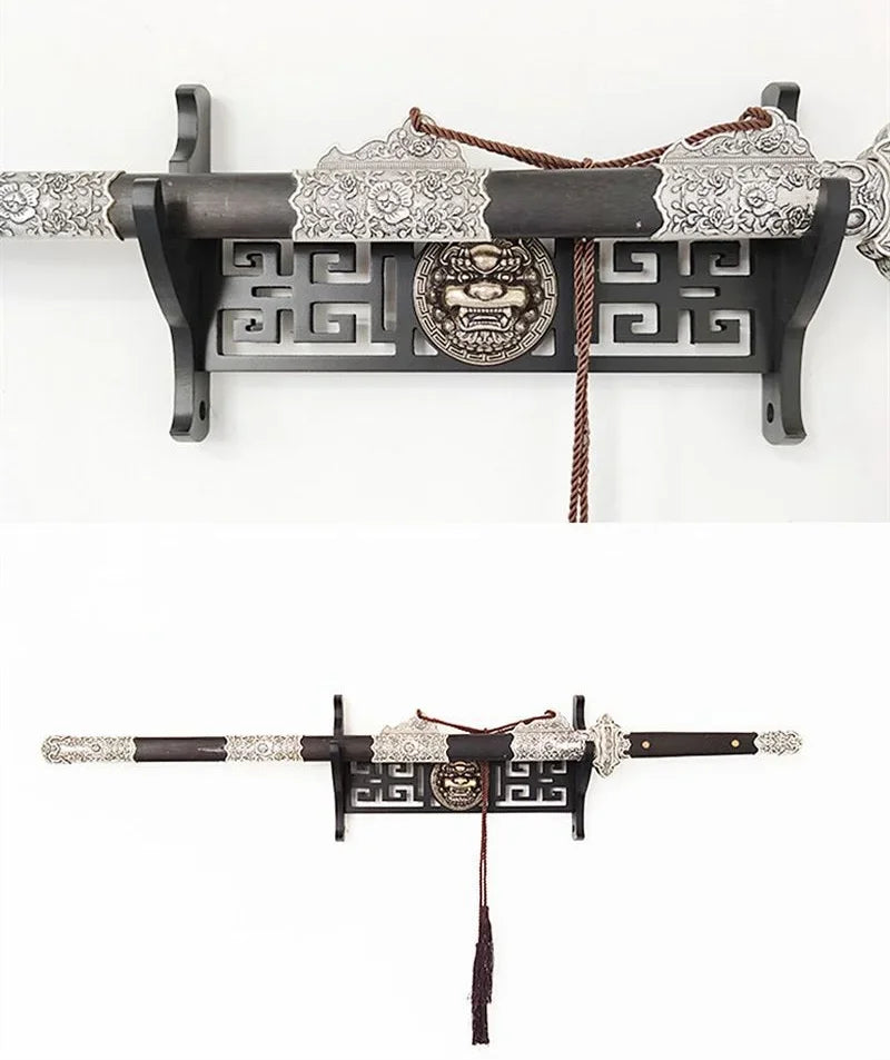 Wall Rapier Katana Shelf Support Wooden 4-Layers Wall Sword Stand Holder Display Real Size Japanese Katana Sabre Rack Decoration