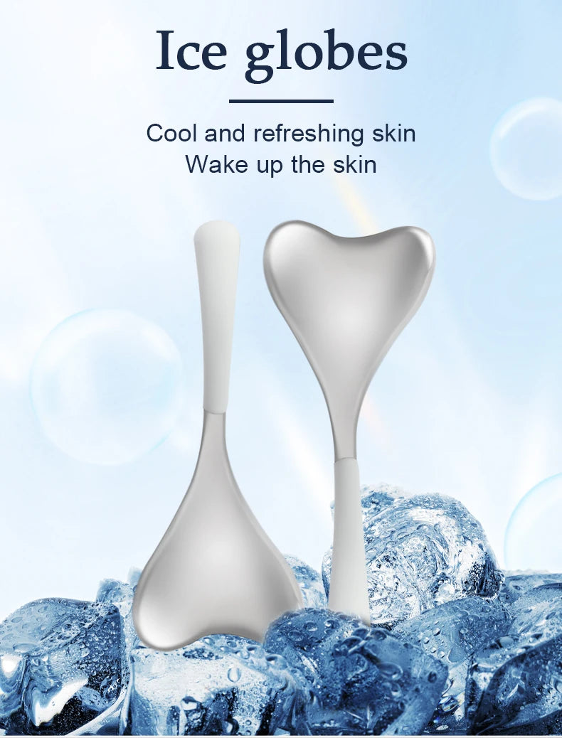 Ice Globes Facial Skin Care Tools for Women Face Eyes, Stainless Steel Face Beauty Cryo Sticks for Girls Ladies