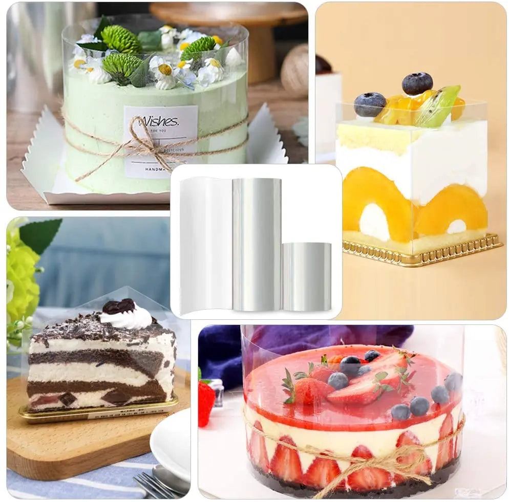 Kitchen Bakeware Acetate Film for Cake Decor Transparent Cake Surround Film Mousse Cake Sheets Surrounding Edge DIY Cake Collar