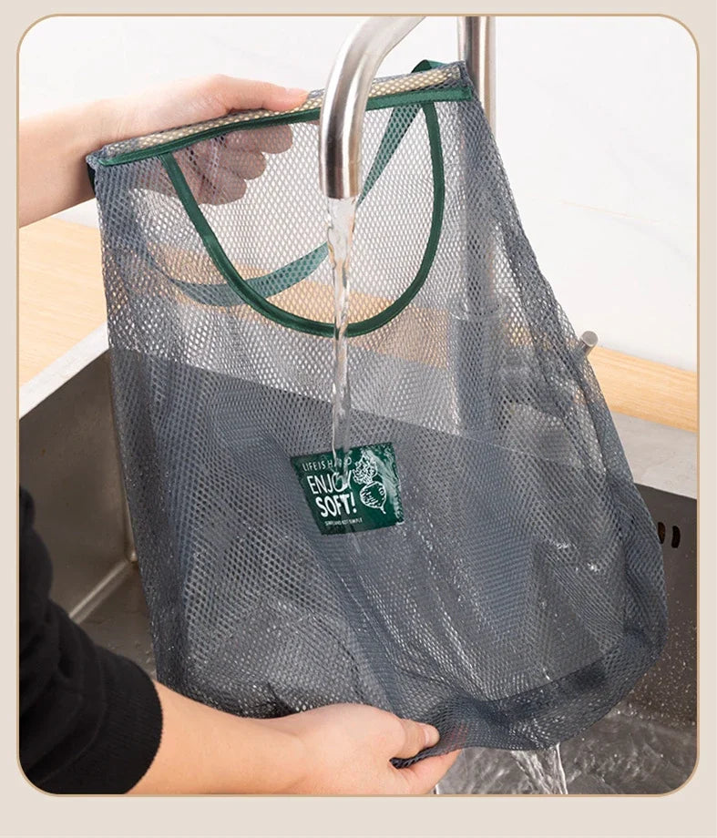 1PC Portable Hanging Mesh Storage Bag Multi-purpose Breathable Kitchen Fruit and Vegetable Hanging Bags