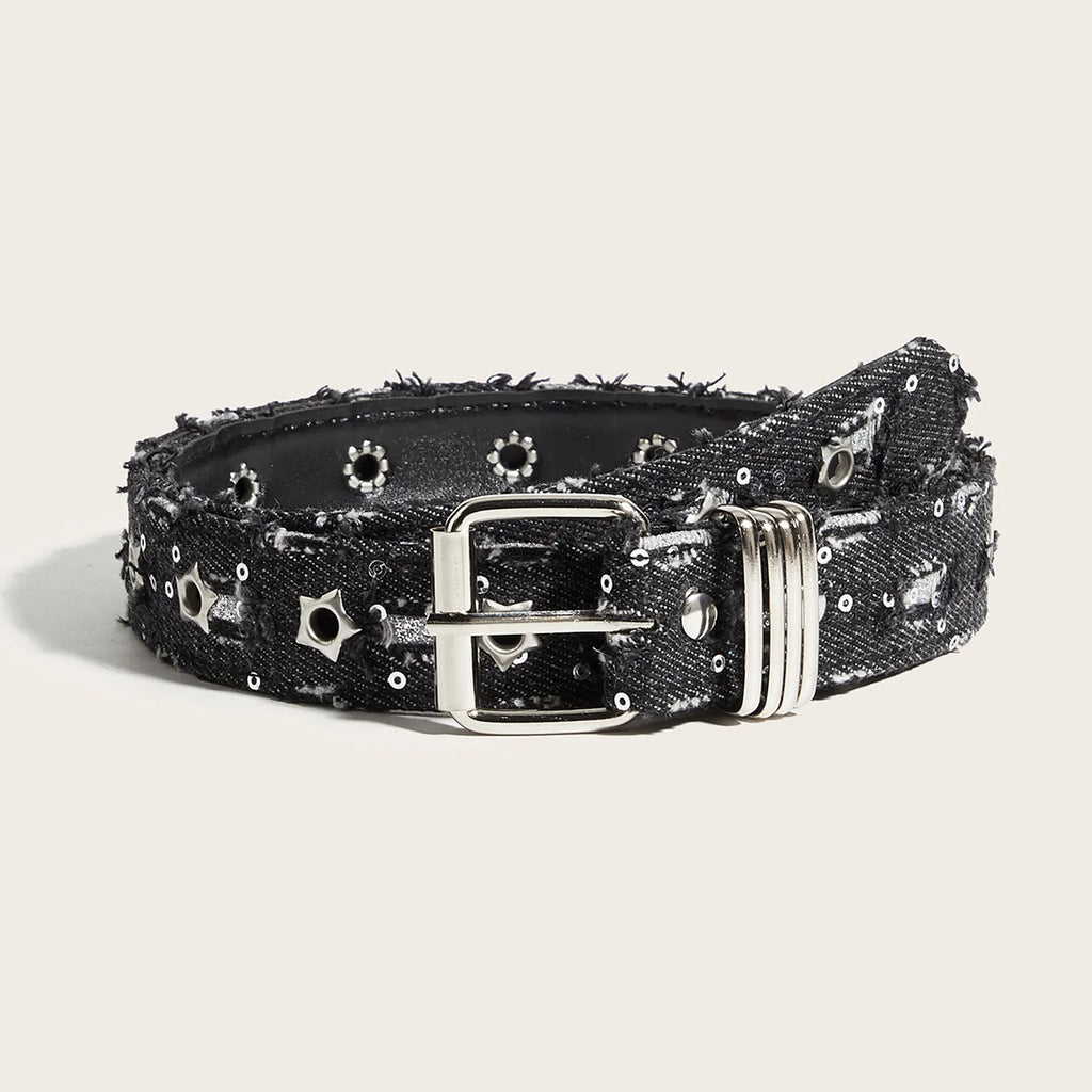 Fashion Luxury Belt Black Punk Accessories Pink Denim Girdle
