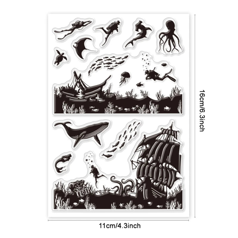 1Sheet Flowers Birds Clear Stamps Flowers Birds Decorative Clear Stamps Silicone Stamps for Card Making and Photo Album Decor