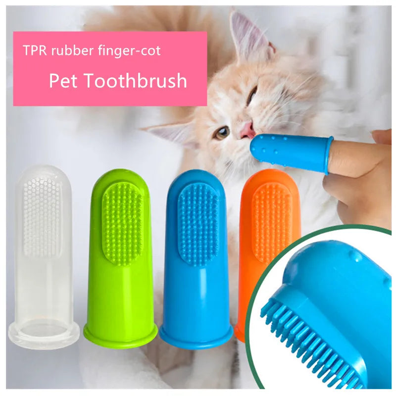 Pet Silicone Finger Cots Toothbrush Cats Dogs Brushing Dog Pet