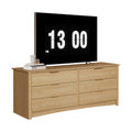 JHK 59IN Wood 6 Dresser Drawers Cabinet for Living