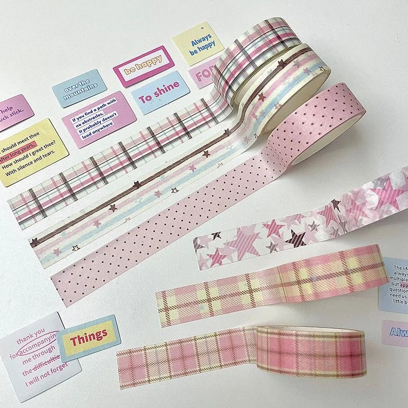 Minkys 6pcs/lot Pink Brown Decorative Tape Cute Cartoon Creative