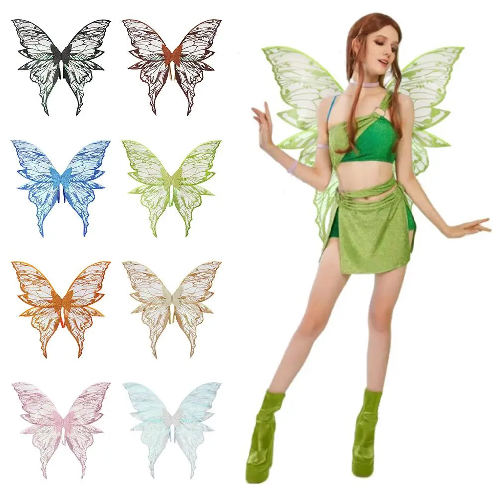 Adults Fairy Wings Girls Sparkling Angel Wings  Costume Wings for Halloween Costume Dress up Party Favor Christmas Gift
