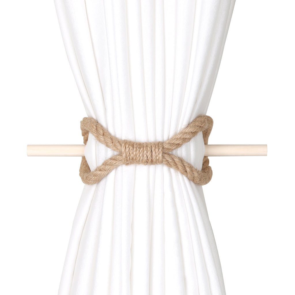 1pc Solid Wooden Stick, Simple Curtain Binding Rope, Curtain Tieback, Curtain Buckle Curtain Holdback For Room Decor home decor