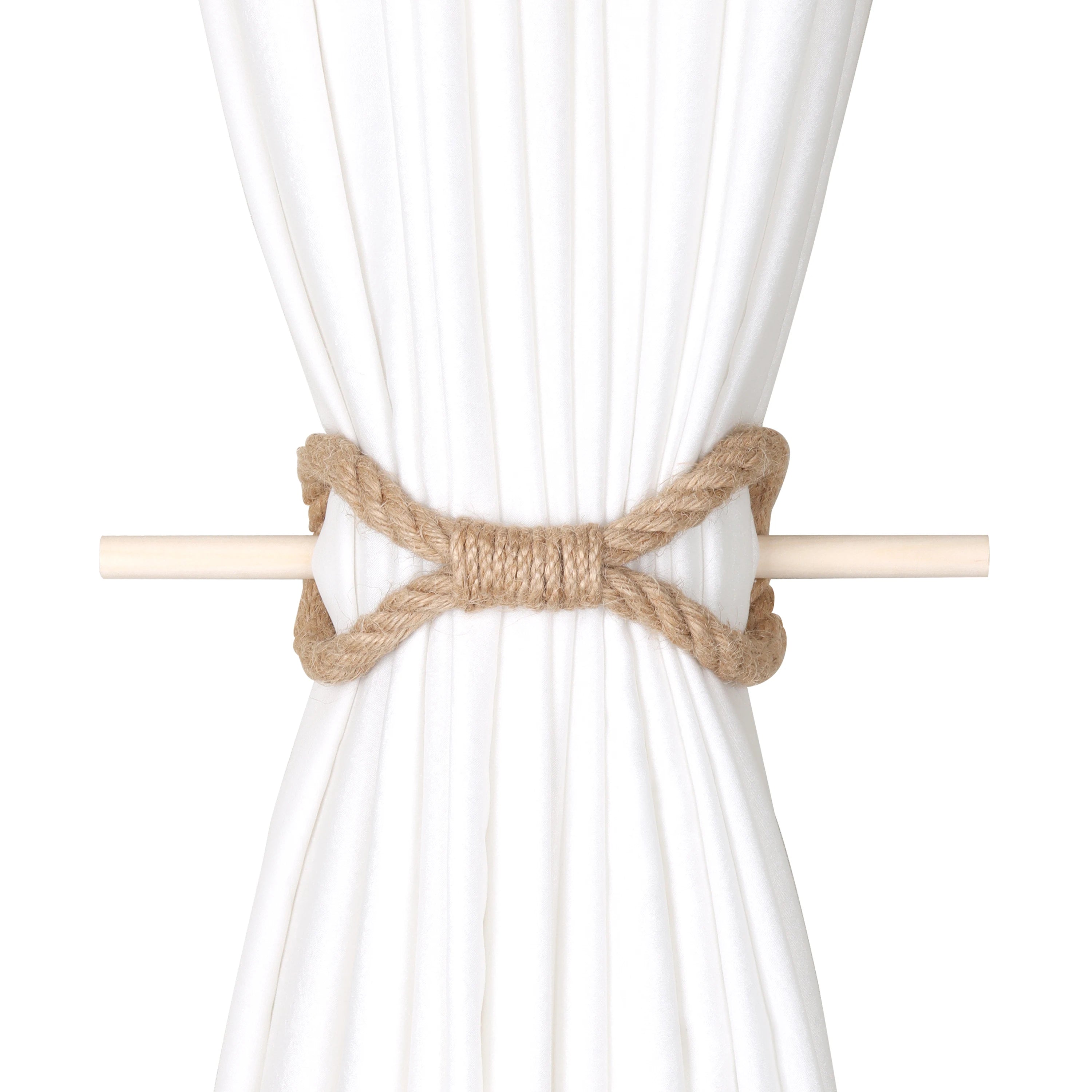 1pc Solid Wooden Stick, Simple Curtain Binding Rope, Curtain Tieback, Curtain Buckle Curtain Holdback For Room Decor home decor