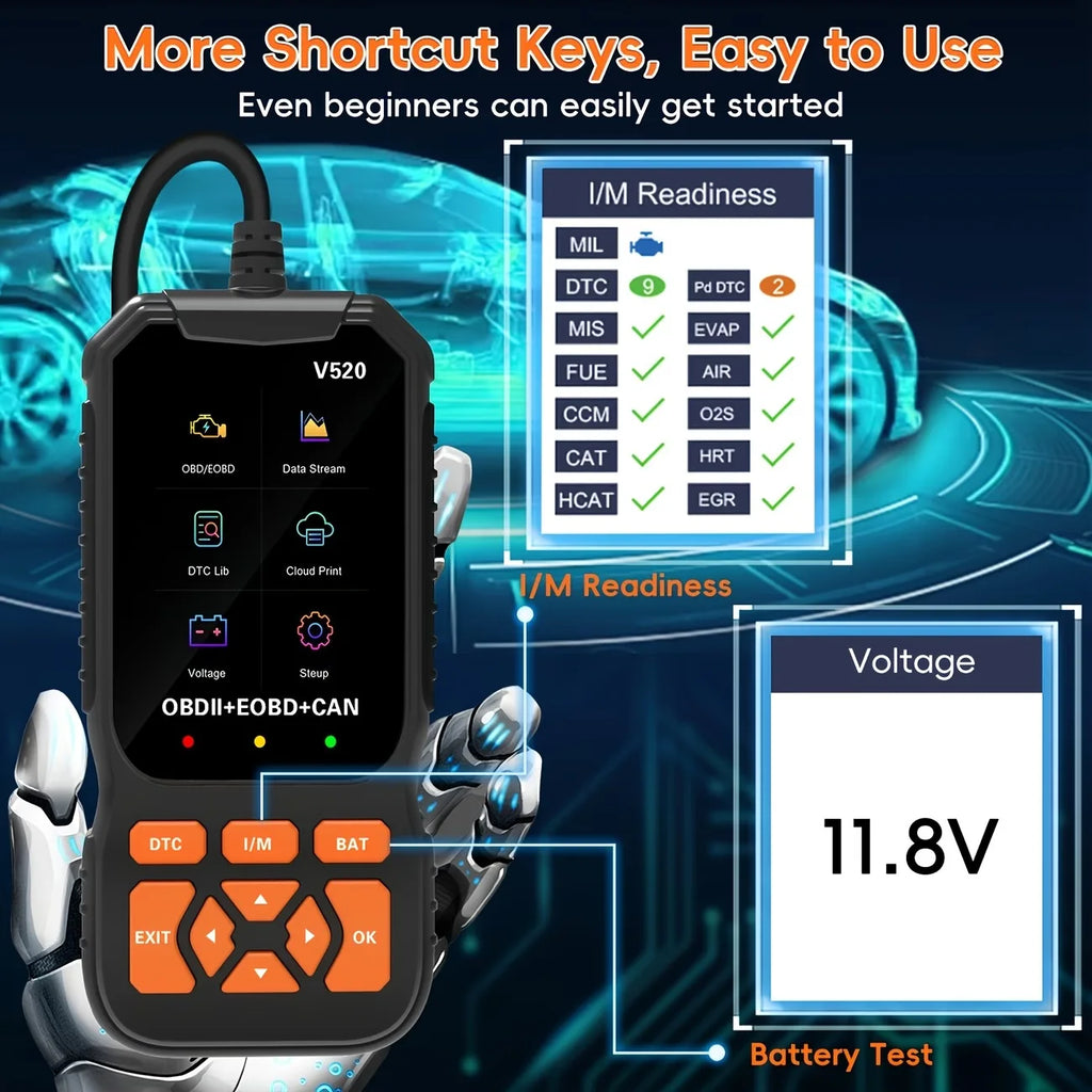 V520 OBD2 Car Diagnostic Scanner – All-in-one Diagnostic Tool