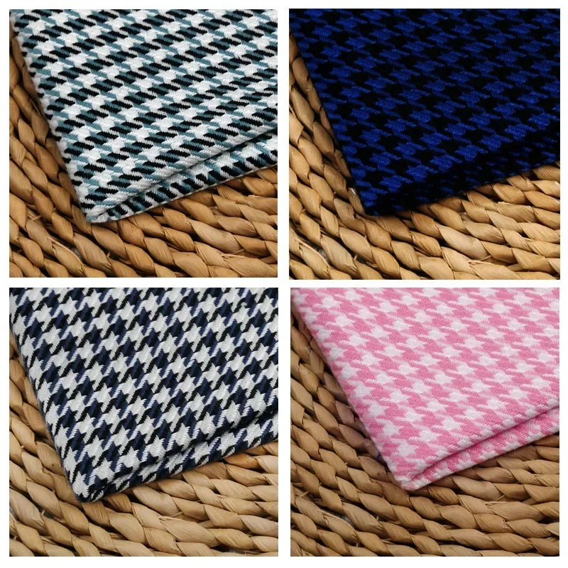 High-end Thousand Bird Grid Sofa Fabric Thickening Plaid Cotton Linen Cloth Tablecloth Pillow Cushion Cover Handmade DIY Fabric