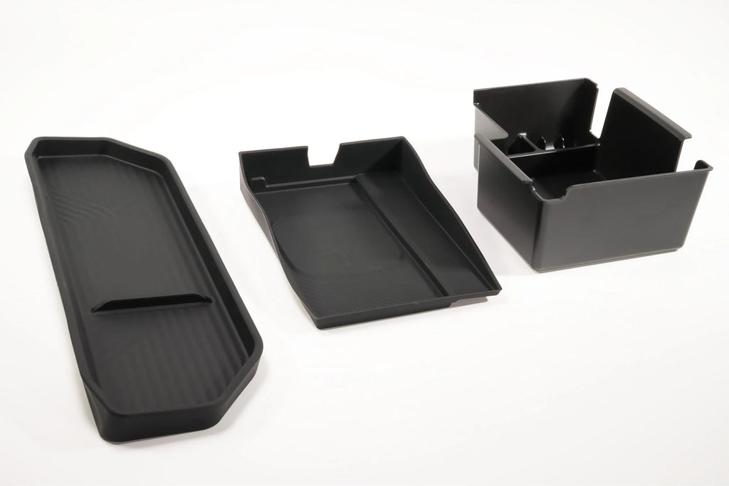 Car Armrest Storage Box Lower Center Console Organizer Cup Holder Storage Box Wireless Charger Panel Mat For KIA EV9 2024 2025