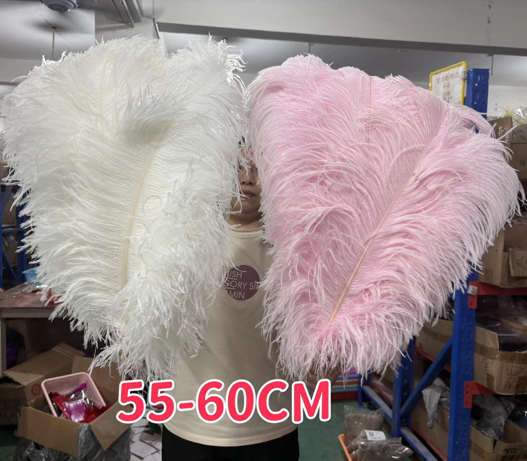10PCS/Lot White Ostrich Feathers Plume for Wedding Table Centerpieces Carnival Prime Decor  45-50CM 55-60CM Ostrich Plumas Large