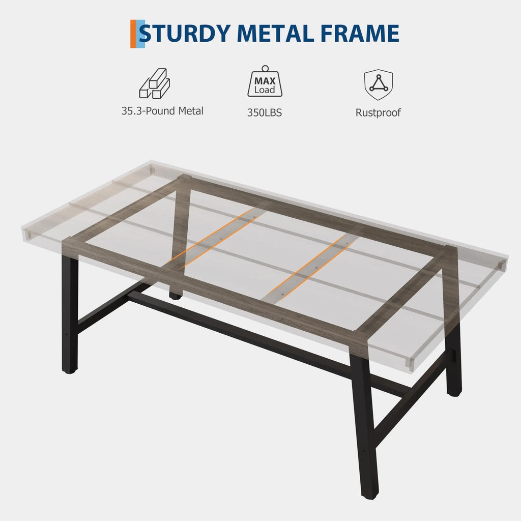 GarveeLife 70.87 Inch Rectangle Dining Room Table for 6-8