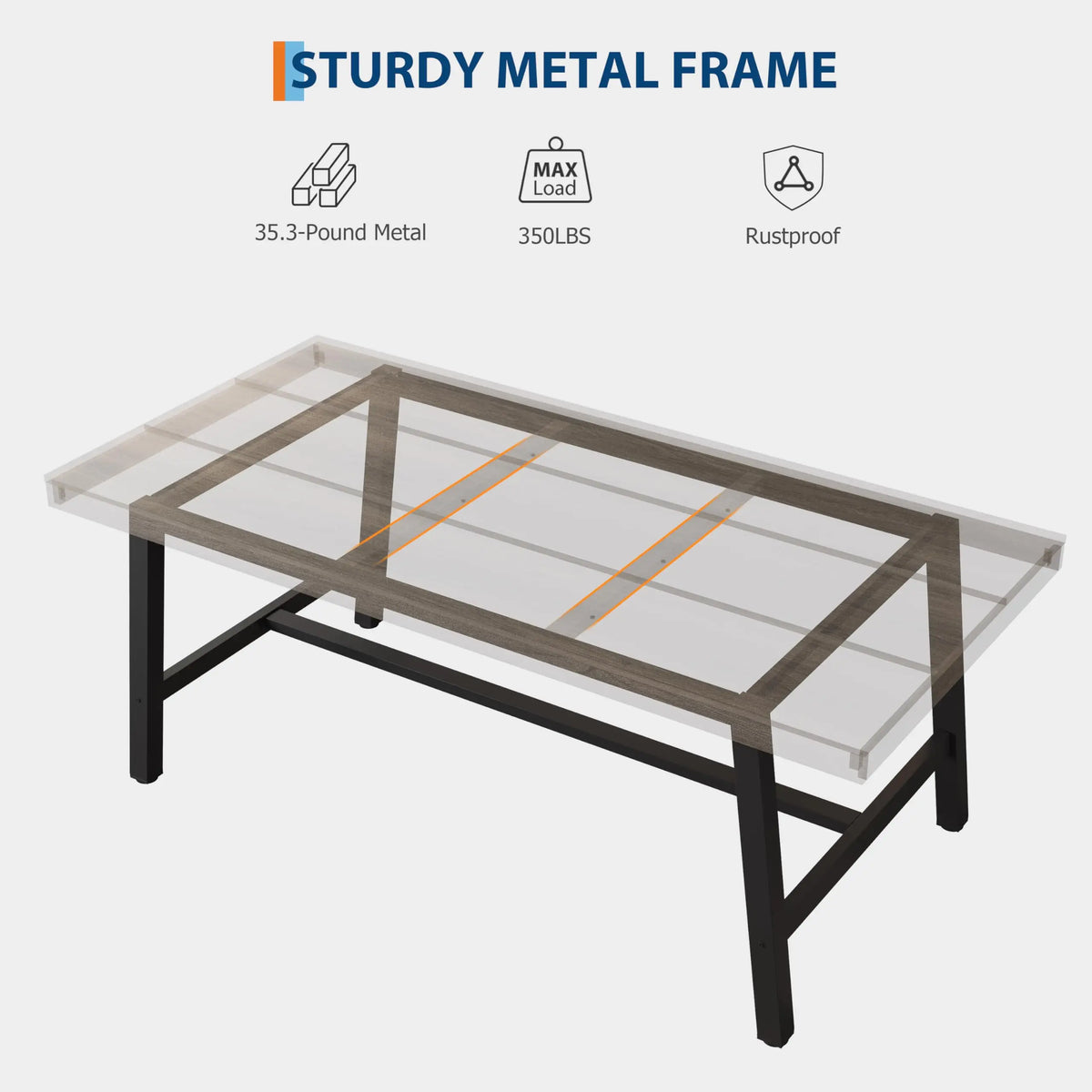 GarveeLife 70.87 Inch Rectangle Dining Room Table for 6-8