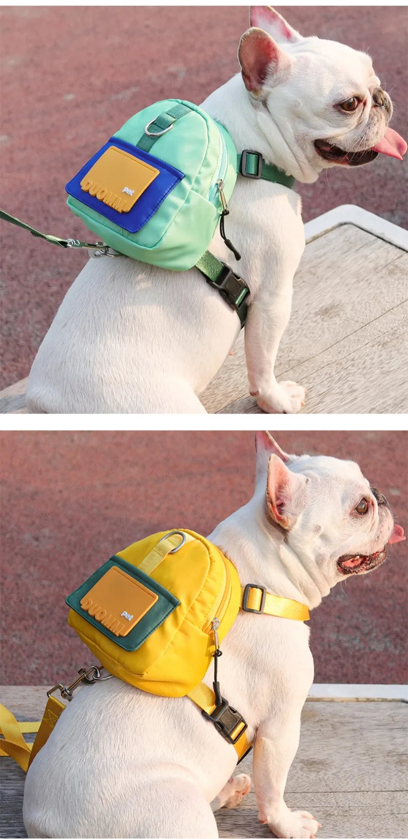 Cute Adjustable Pet Backpack with Harness Leashes Outdoor Travel Portable Dog Training Treat Pouch Pet Puppy Snack Storage Bags