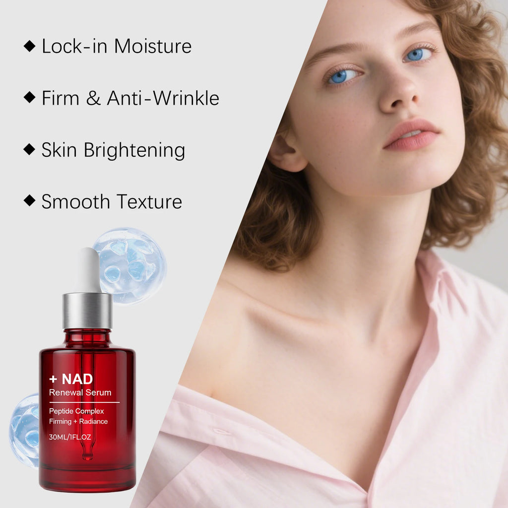 2Pcs  NAD+ Facial Firming&Reversing Serum for Face and Neck, Korean NAD Renewal Serum, Collagen Extract & Peptides Facial Serum, Anti-aging Reduces Wrinkles & Fine Lines, Looking Radiant Skin