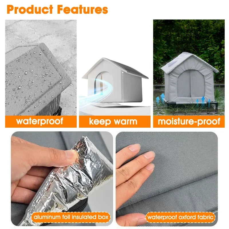 Winter Warm Waterproof Stray Cat Dog House Thickened Cat