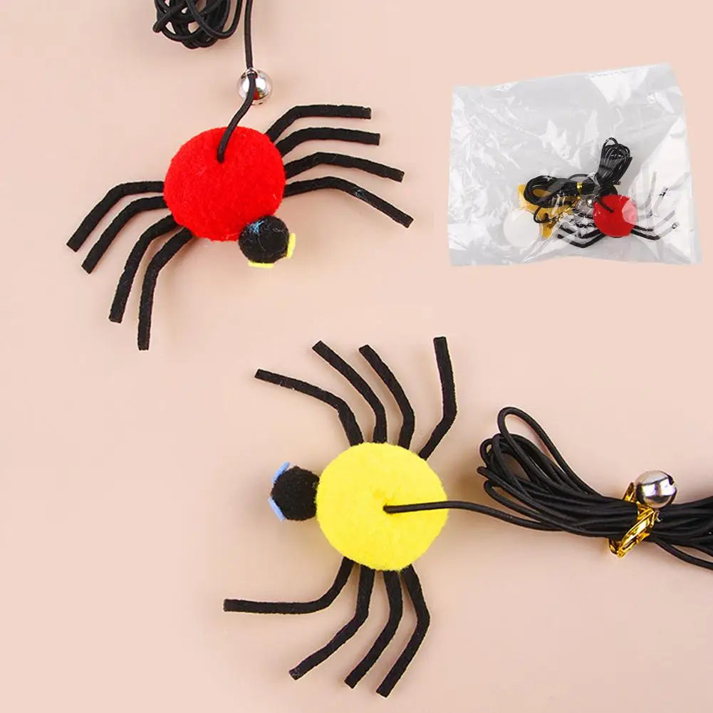 Cat Pet Toy Hanging Door To Relieve Depression Swinging Hanging Elastic Rope Feather Playing Stick Bell Spider for Pet Supplies