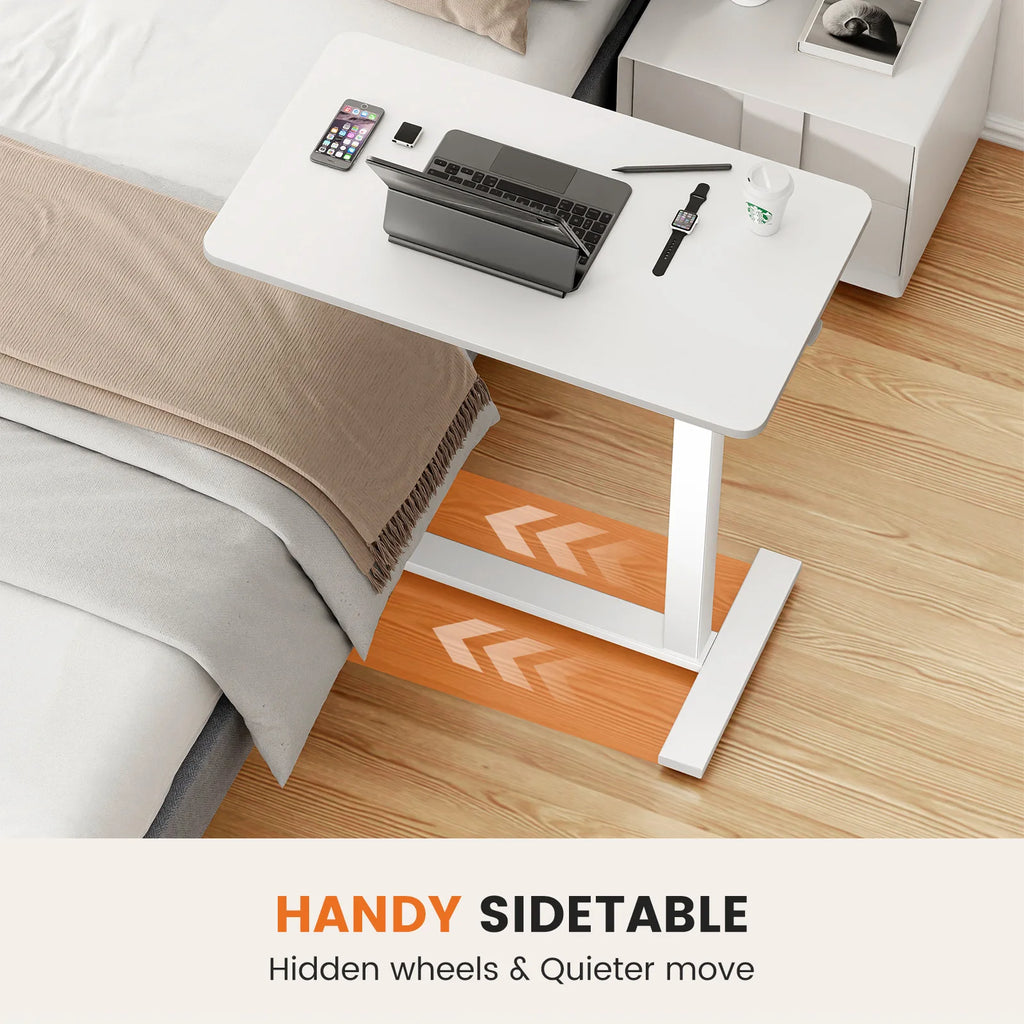 JHK Overbed Bedside Sofa Table with Hidden Wheels Adjustable