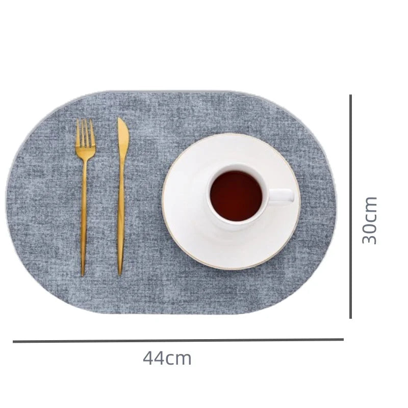 1/4/6pcs Decoration Oval Gift Placemats Heat Resistant Thick Faux