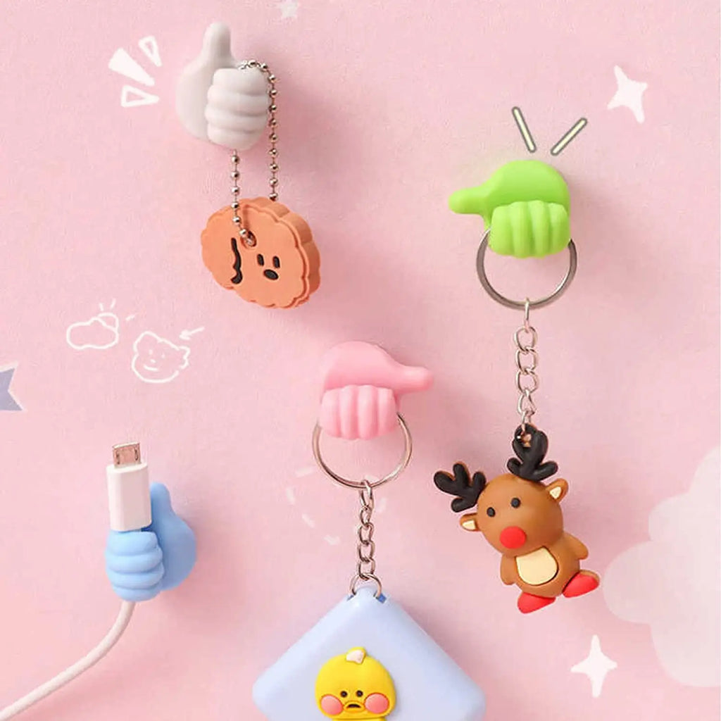 10PCS Thumb Wall Hook Cable Clip Wire Desk Organizer Brush Storage Wall Sticker Gadgets for Home/Office/Car USB Cable Organizer
