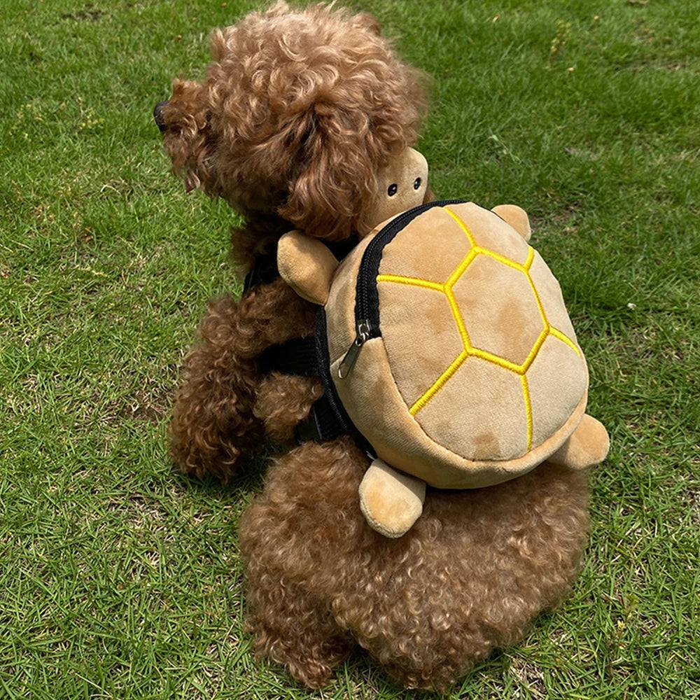 Turtle Shape Dog Snack Bag Large Capacity Pet Backpack Portable Soft Puppy School Bag Convenient Cute Puppy Carrier