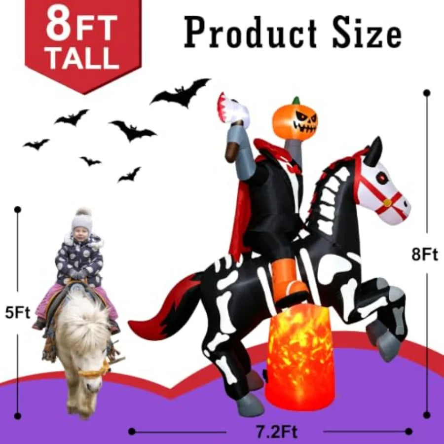 Halloween outdoor decoration: inflatable 8ft tall Headless Horseman