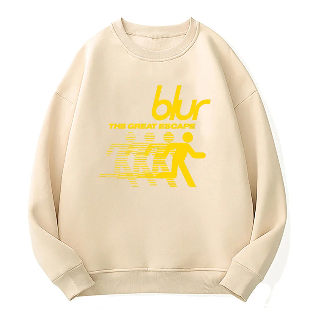Blur Band The Great Escape Sweatshirt Rock Band Fashion Crewneck Clothing Retro Tops Women Men Long Sleeve Streetwear Trendy