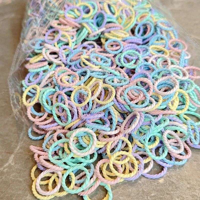 [50/100Pcs] Baby Rubber Band Does Not Hurt The Hair Small Thumb Ring High Elastic Thread Toddler Seamless Scrunchies Set