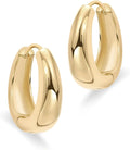 14K Gold Plated Sterling Silver Post Small Chunky Hoops Earrings
