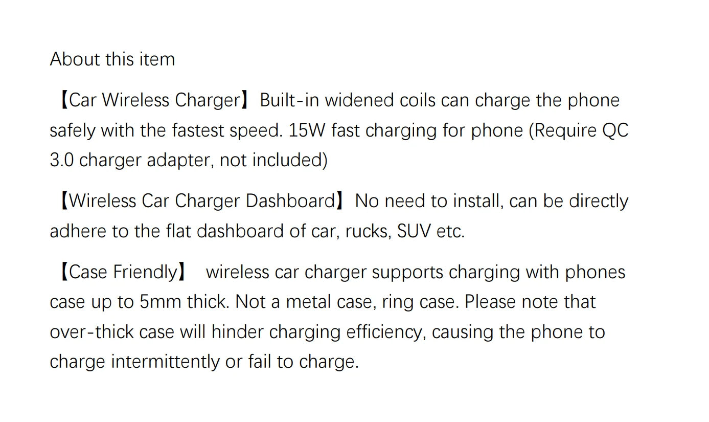 Car Phone Holder Wireless Charger Non-Slip,Mobile Phone Fast Wireless Charger for iPhone15W Wireless Car Charger Dashboard