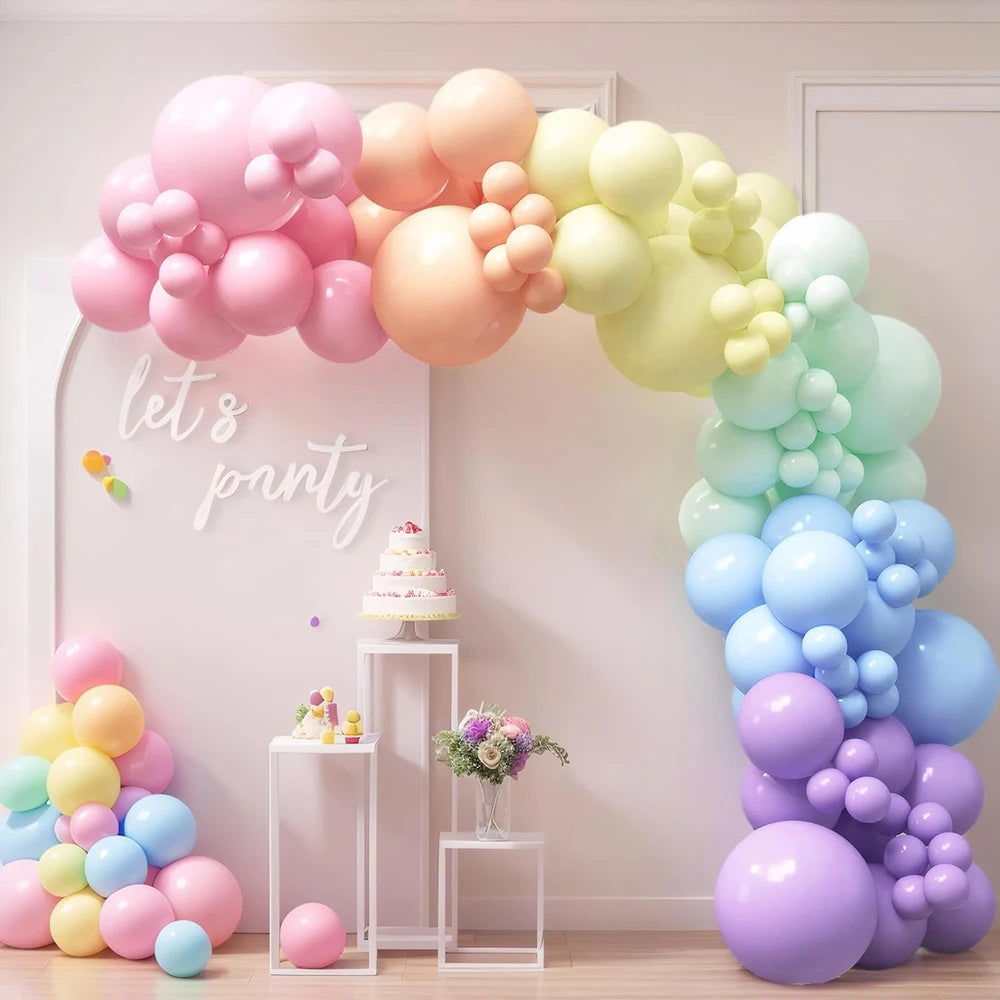 Pastel Rainbow Balloon Arch Garland Kit 1st Birthday Party